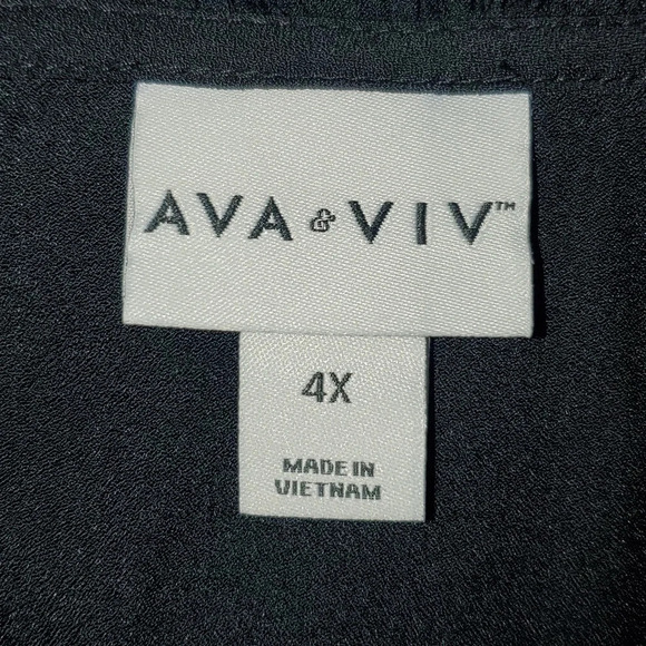 Ava &Viv Black Bell Sleeves Ruffled Trim Top - Picture 2 of 13